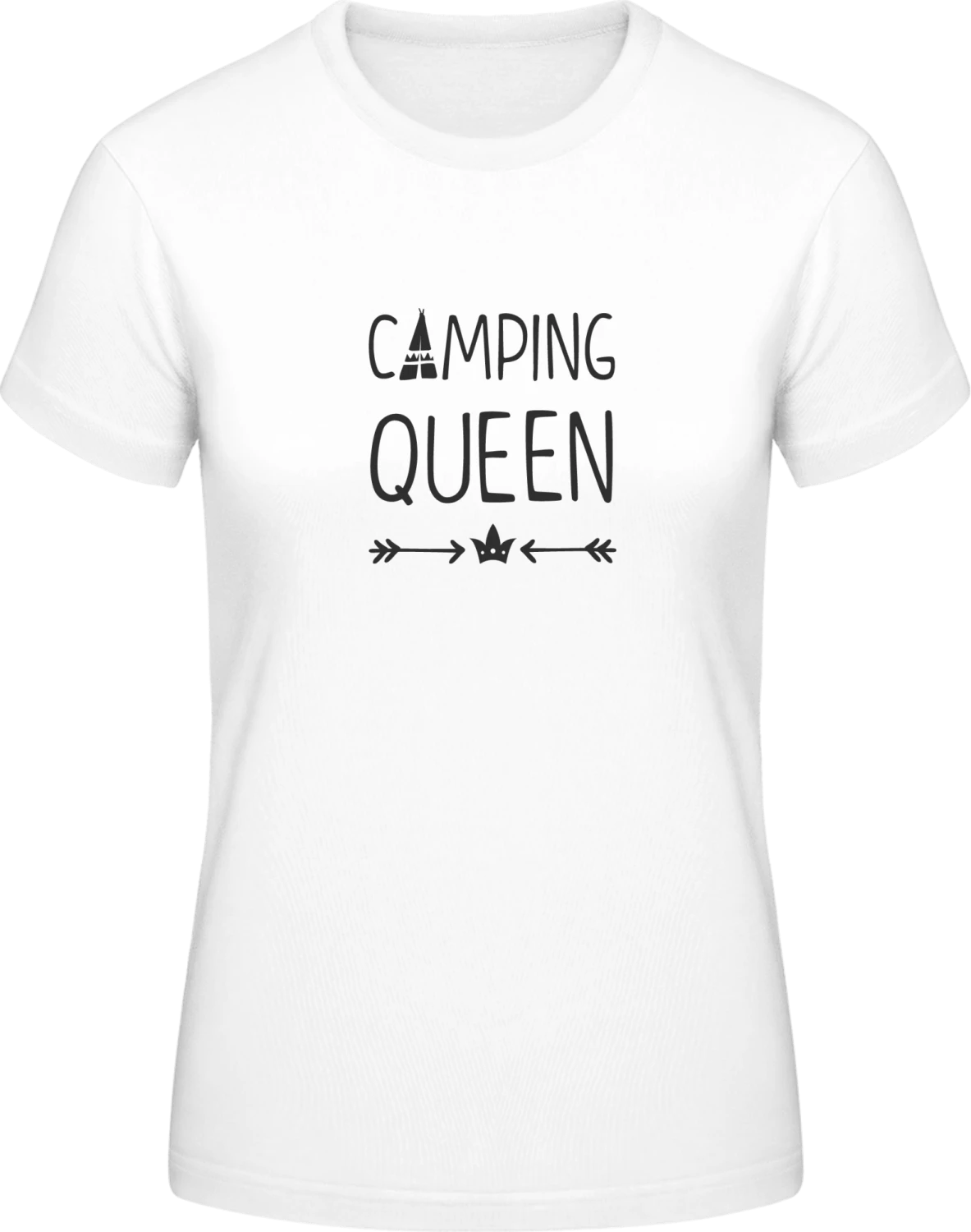 Camping Queen - White #E190 women T-Shirt - Front