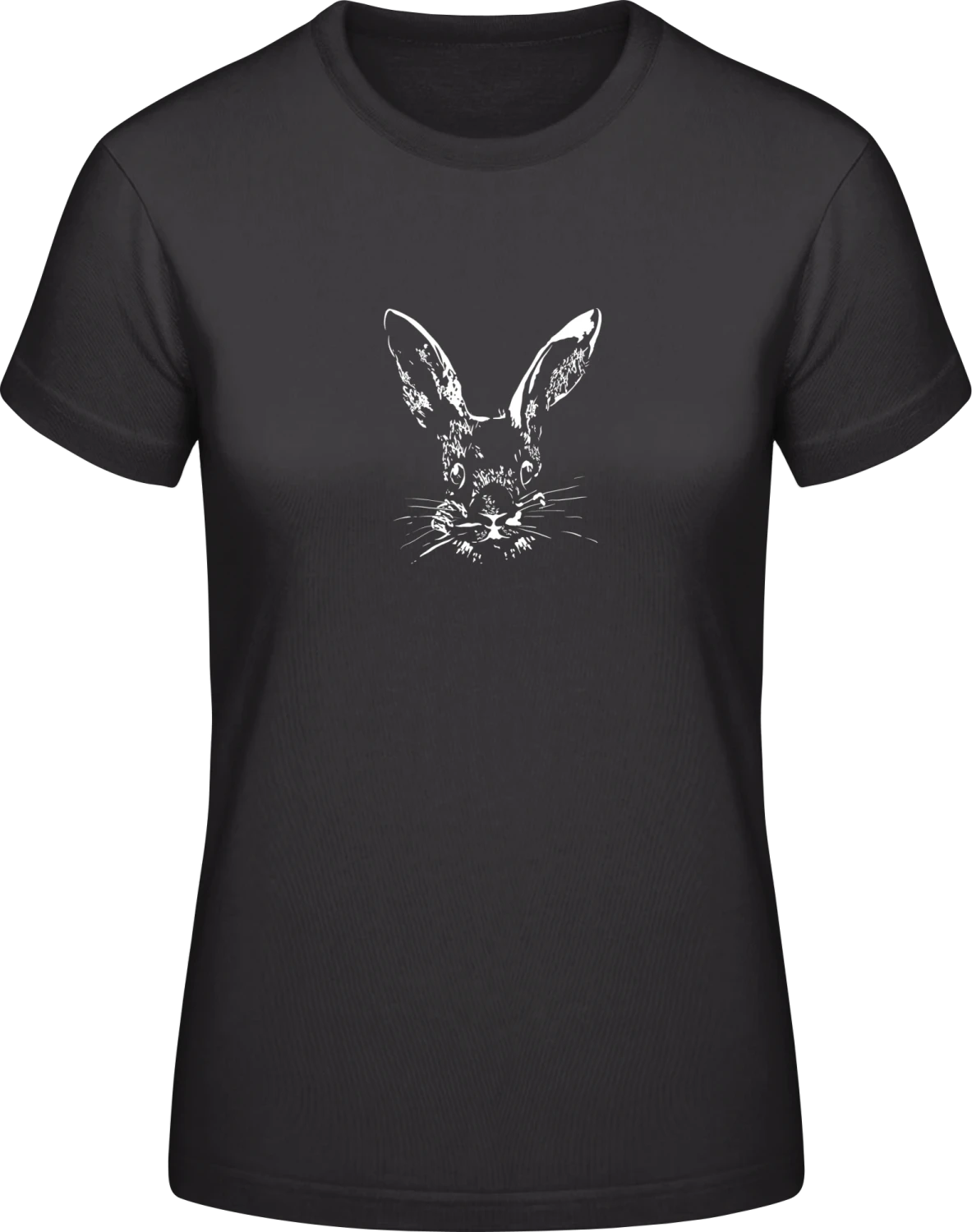 Rabbit Face - Black #E190 women T-Shirt - Front