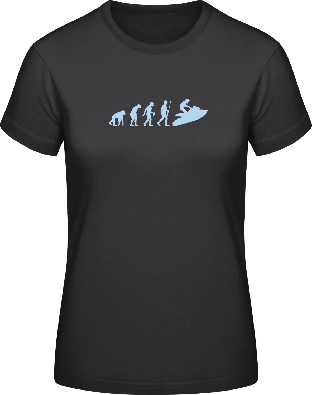 Jet Ski Evolution - Black #E190 women T-Shirt - Front