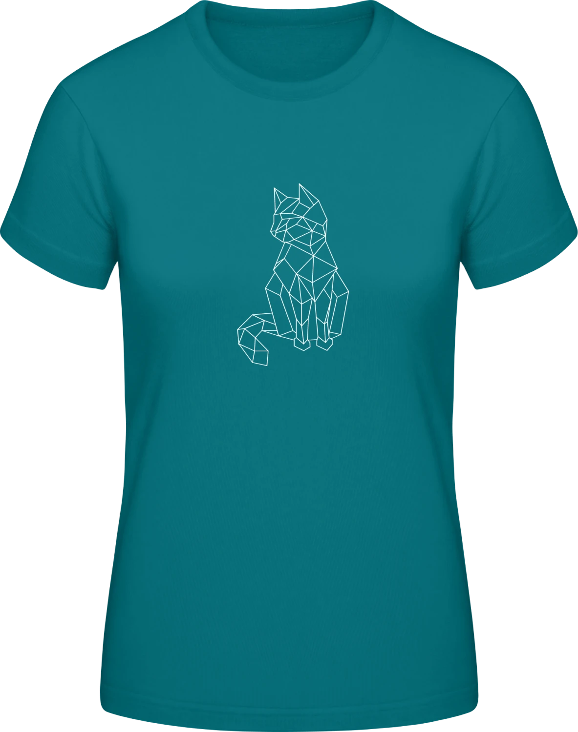 Cat Geometric - Diva Blue #E190 women T-Shirt - Front