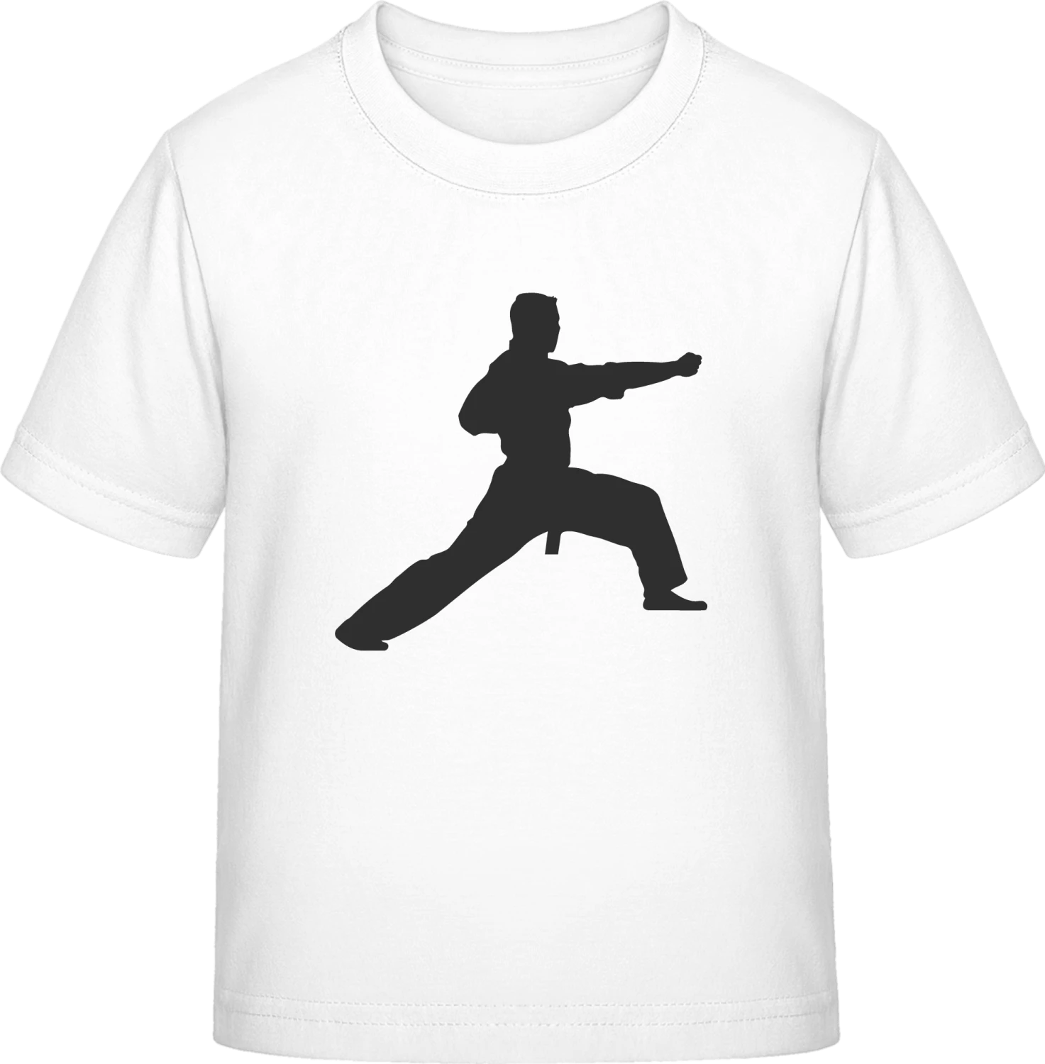 Kung Fu Fighter Silhouette - White Exact 190 Kids - Front
