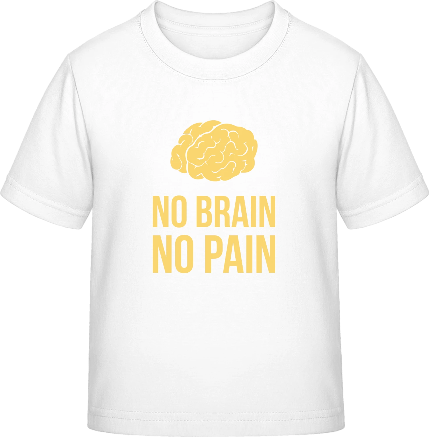 No Brain No Pain - White Exact 190 Kids - Front