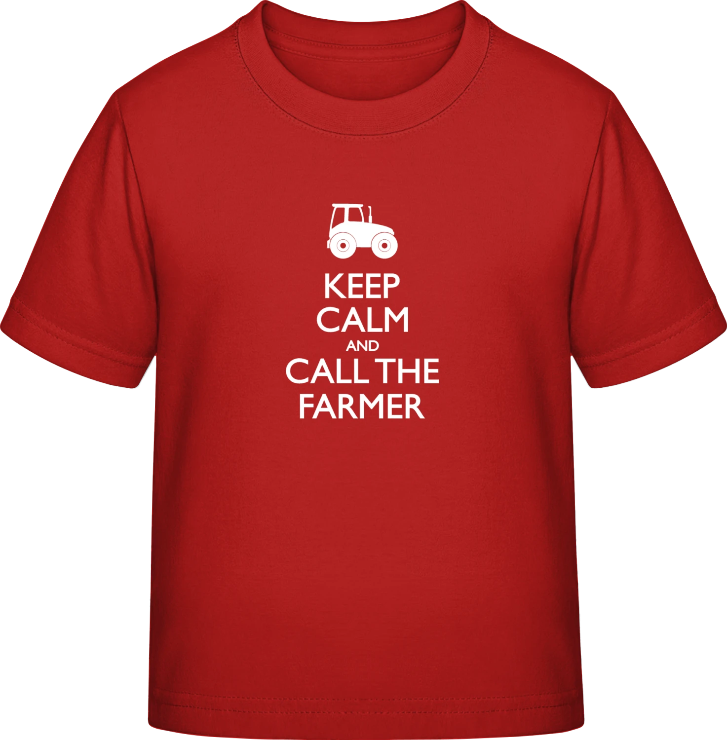 Keep Calm And Call The Farmer - Red Exact 190 Kids - Front