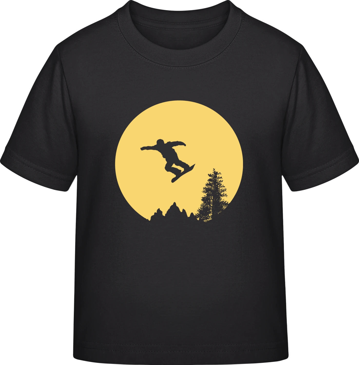 Snowboarder in Moonlight - Black Exact 190 Kids - Front