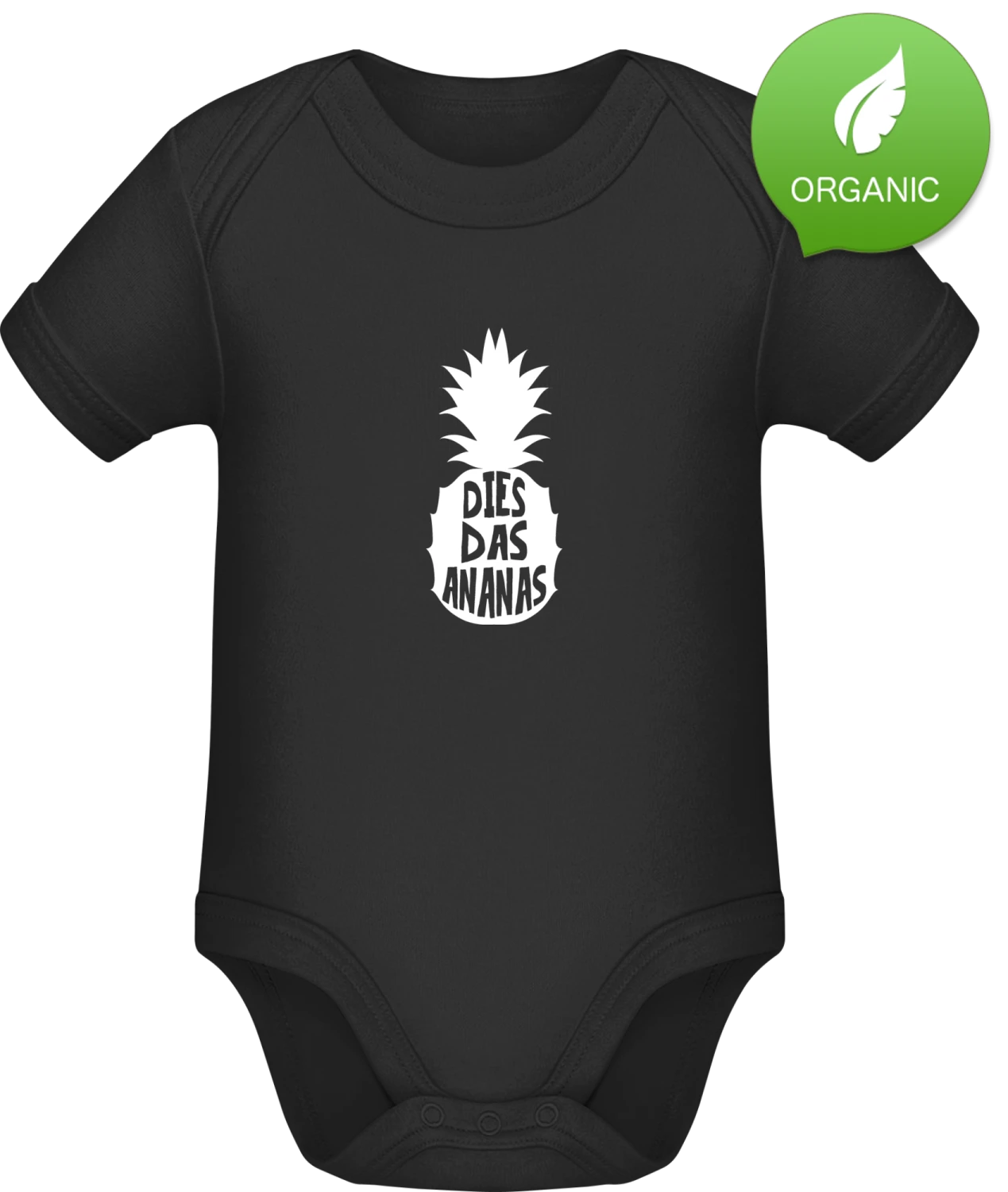 Dies Das Ananas - Black Organic Bodysuit - Front