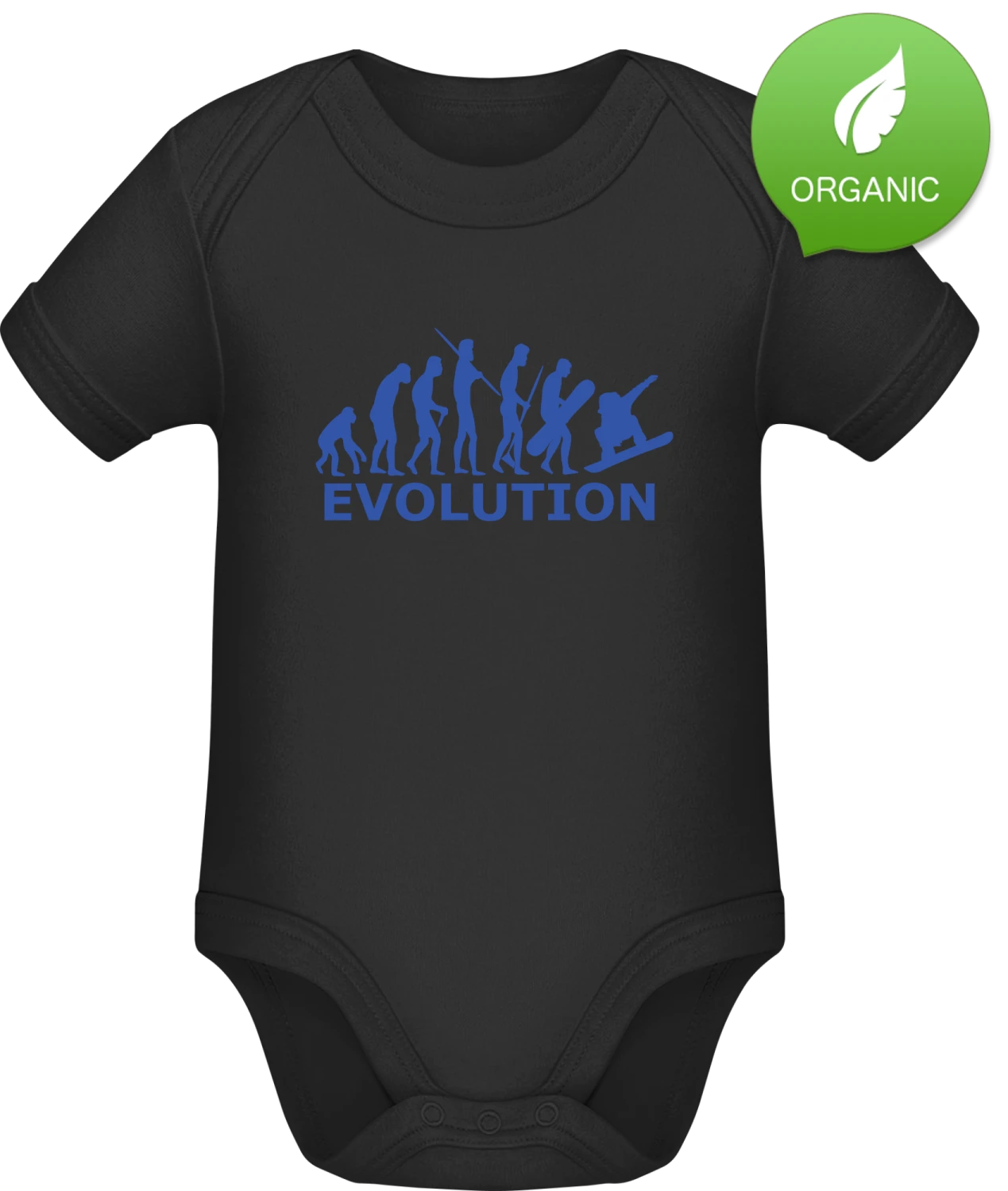 Snowboarder Evolution - Black Organic Bodysuit - Front