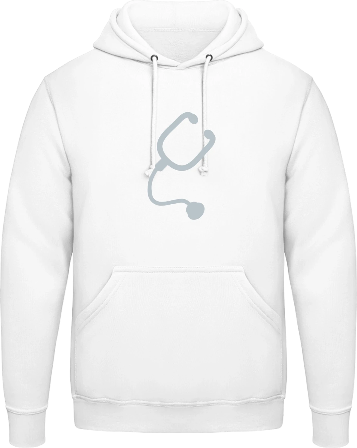 stethoscope - Arctic white AWDis man hoodie - Front