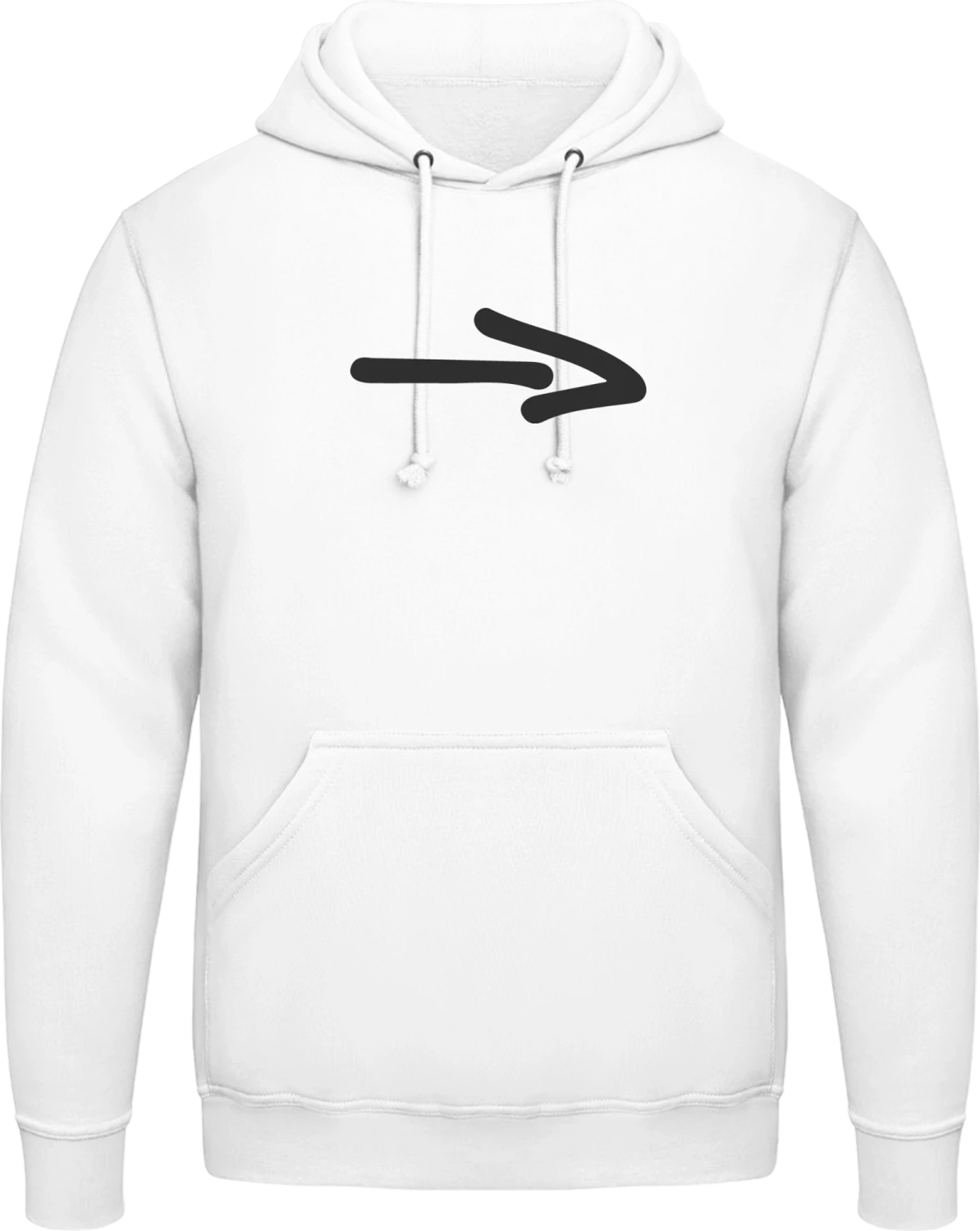 Arrow Left - Arctic white AWDis man hoodie - Front