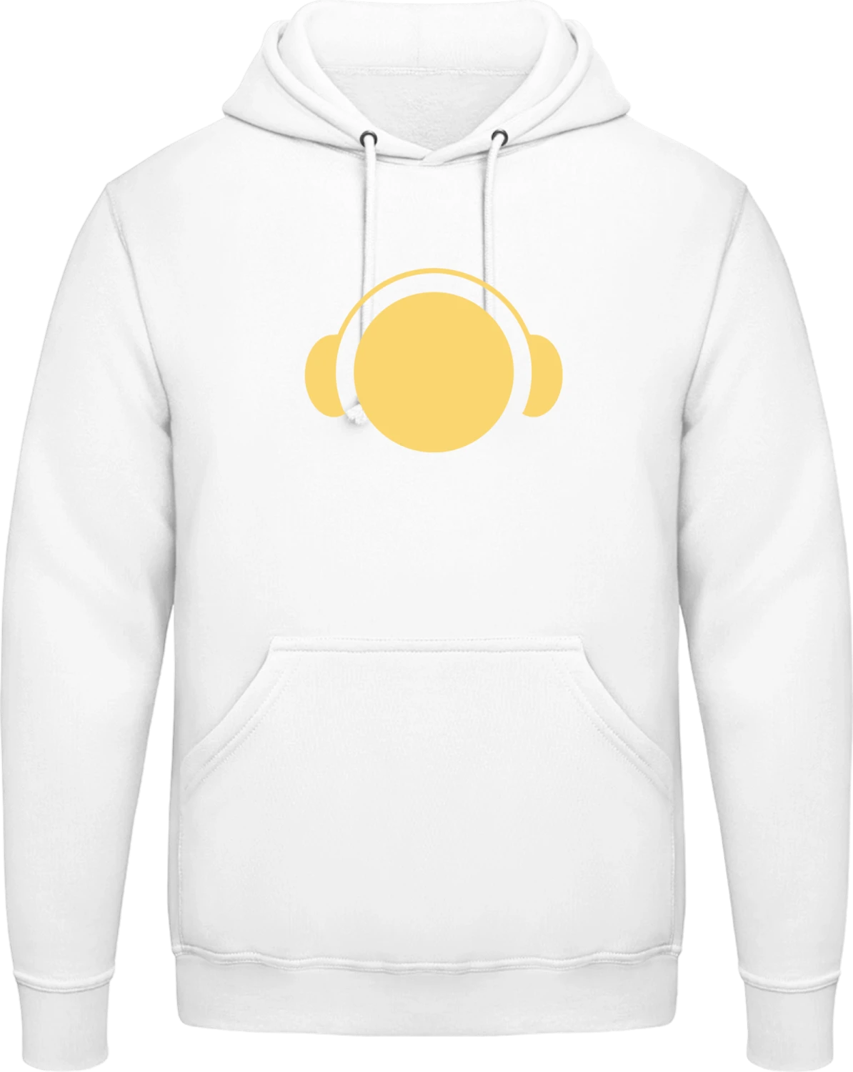 Dj Music Headphones Logo - Arctic white AWDis man hoodie - Front