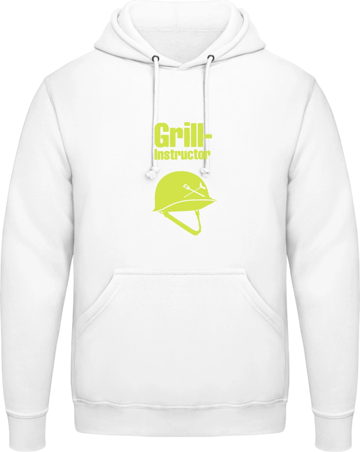 Grill Instructor - Arctic white AWDis man hoodie - Front