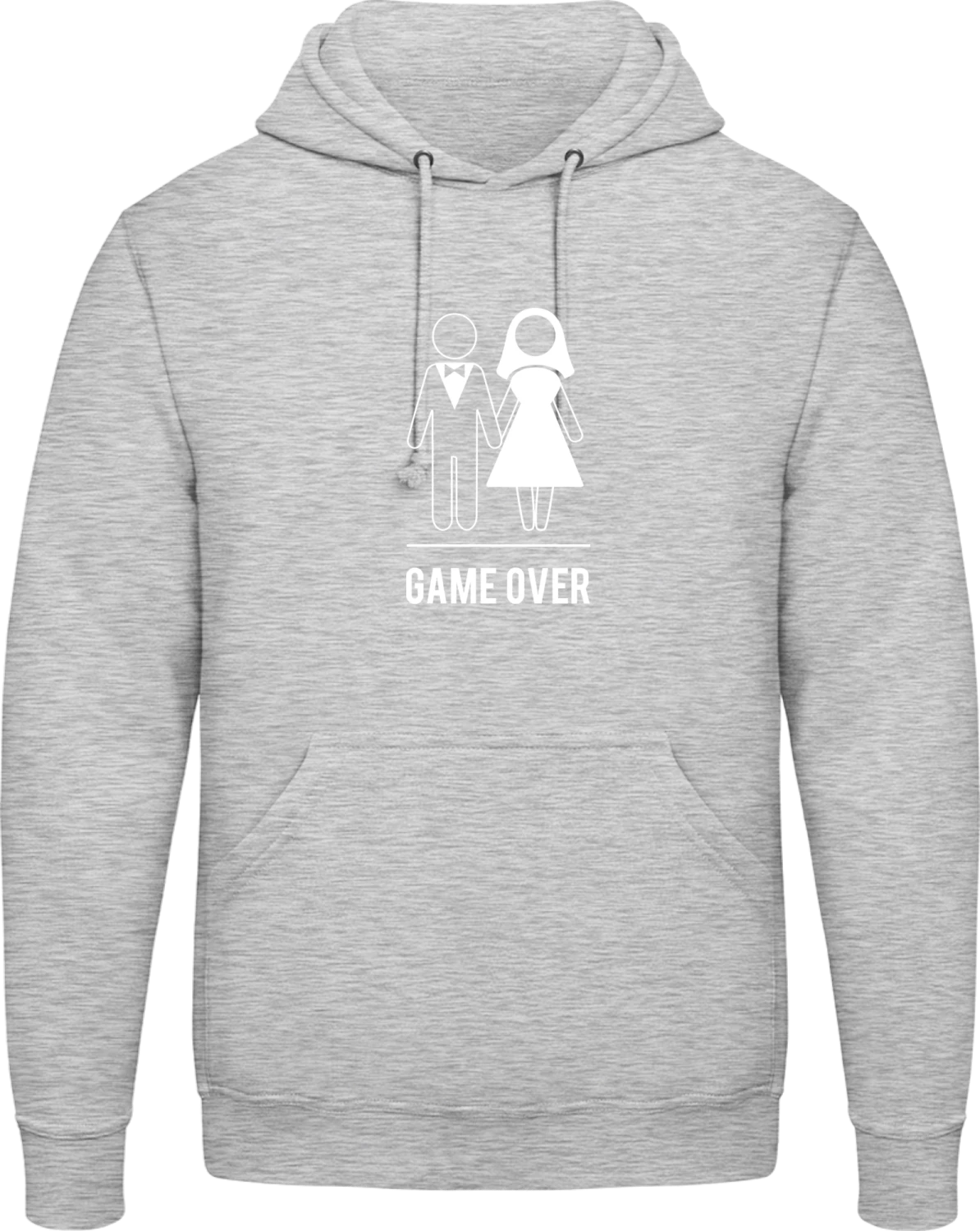 Game Over white - Front_Heather Grey