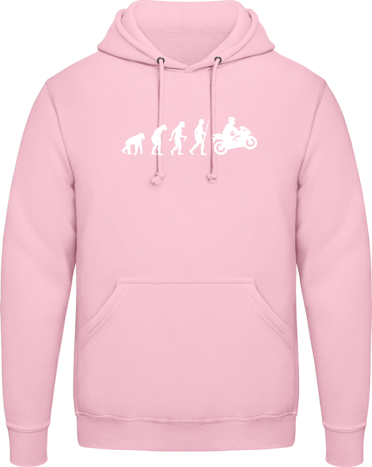 Born To Ride Motorbike Evolution - Baby pink AWDis man hoodie - Front