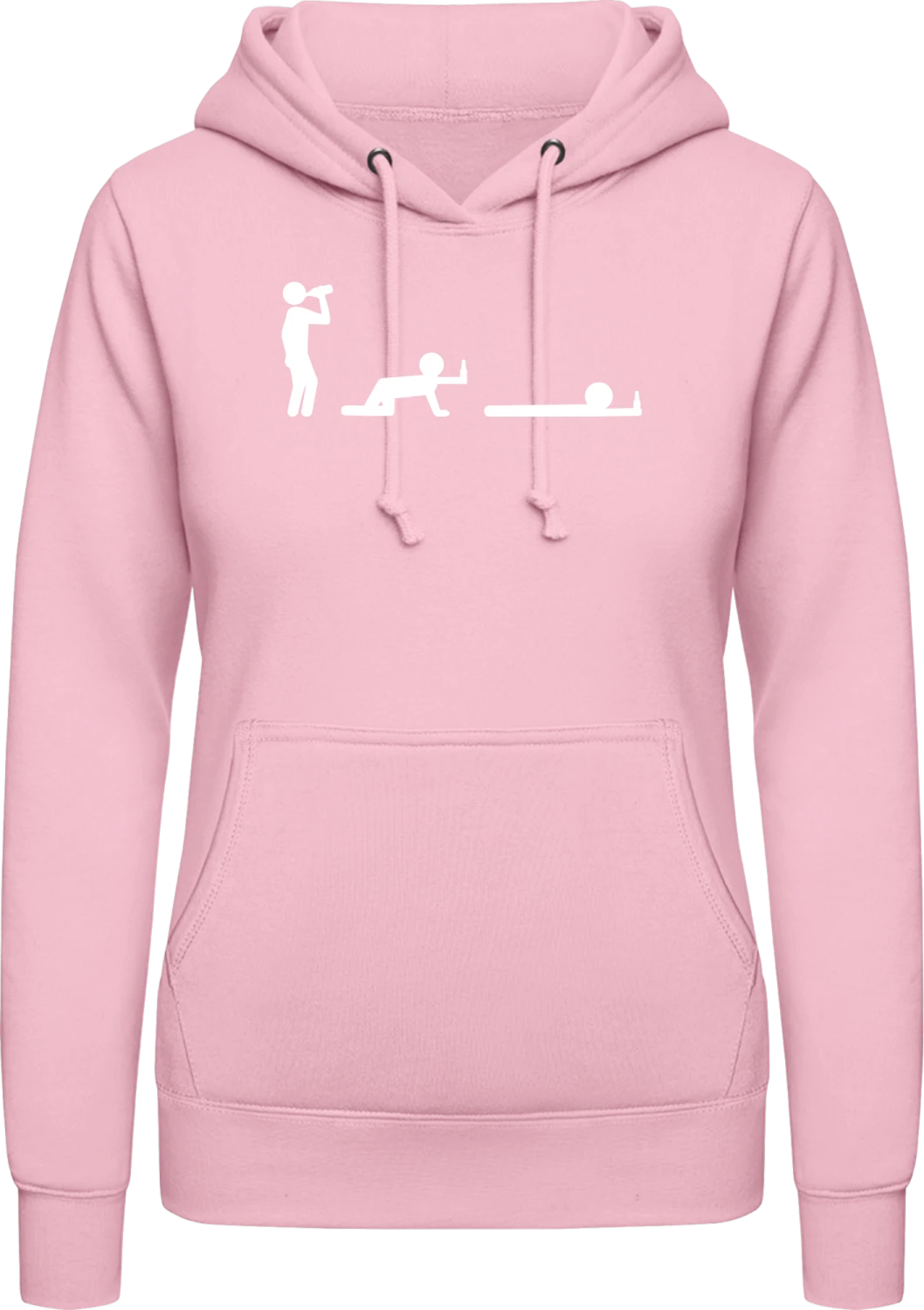 Drinking Kamasutra - Baby pink AWDis ladies hoodie - Front