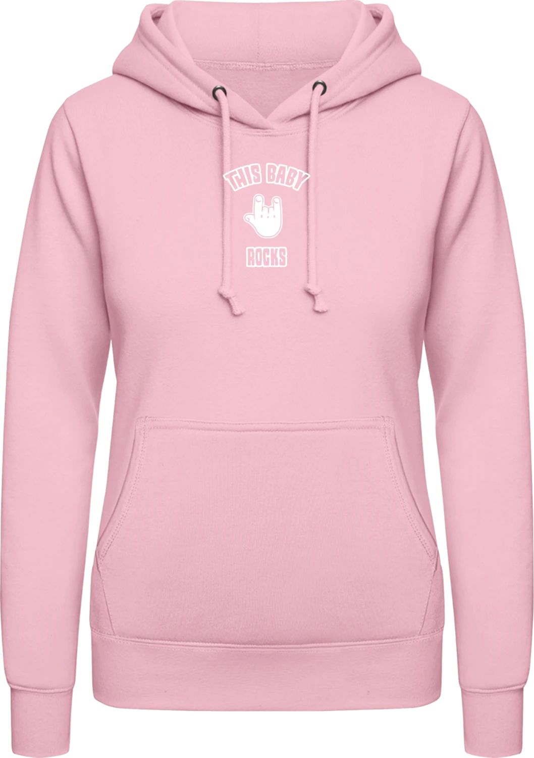 This Baby Rocks - Baby pink AWDis ladies hoodie - Front