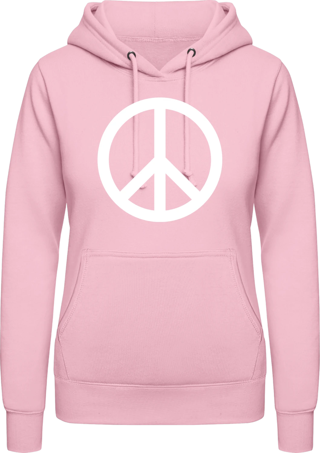 Peace Sign Logo - Baby pink AWDis ladies hoodie - Front