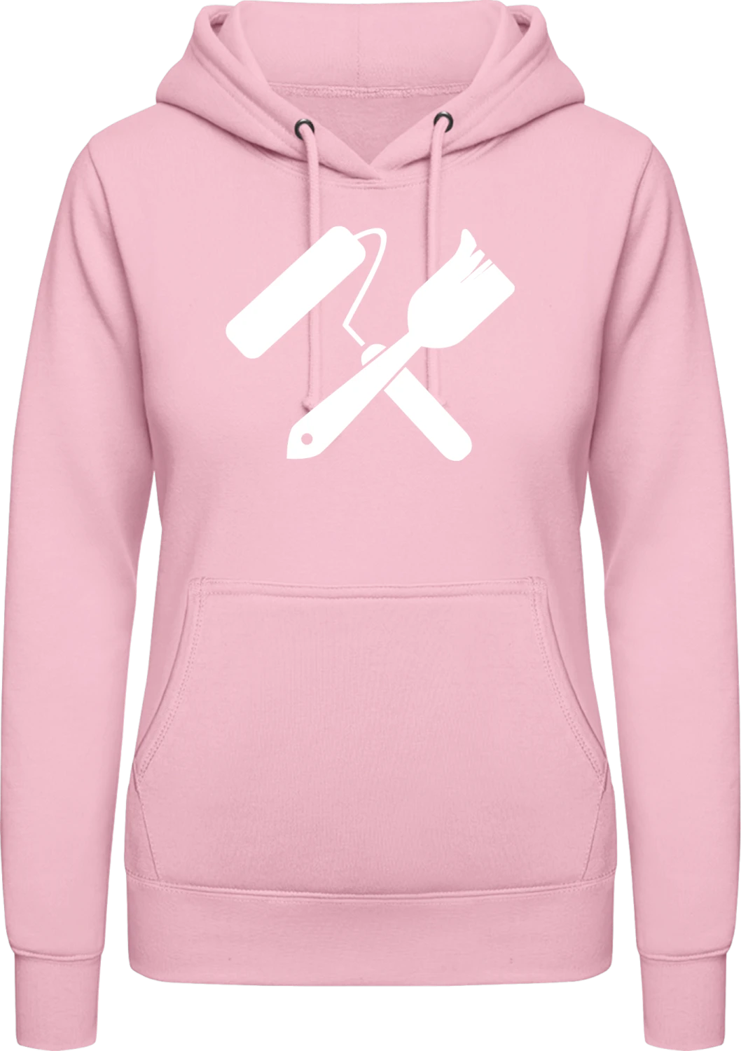 Painter Tols Crossed - Baby pink AWDis ladies hoodie - Front