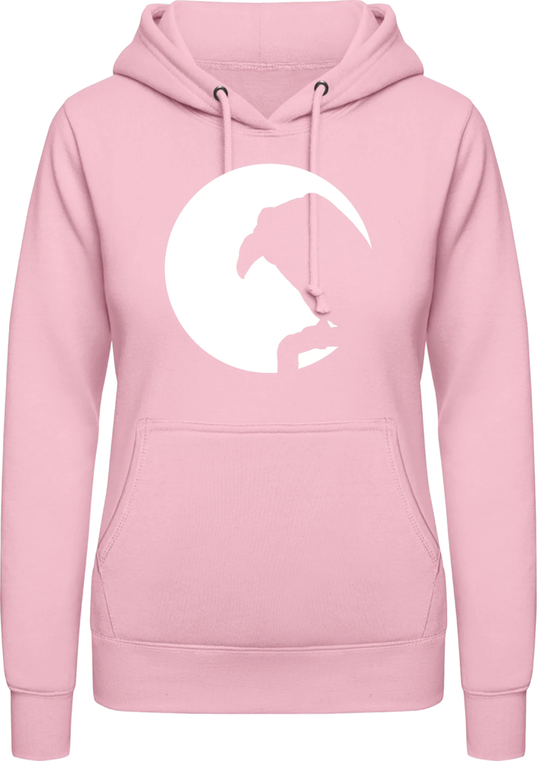 Vulture In The Night - Baby pink AWDis ladies hoodie - Front