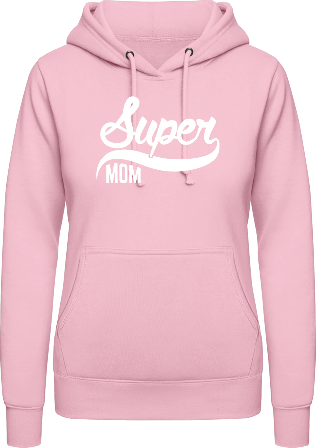 Super Mom Retro - Baby pink AWDis ladies hoodie - Front