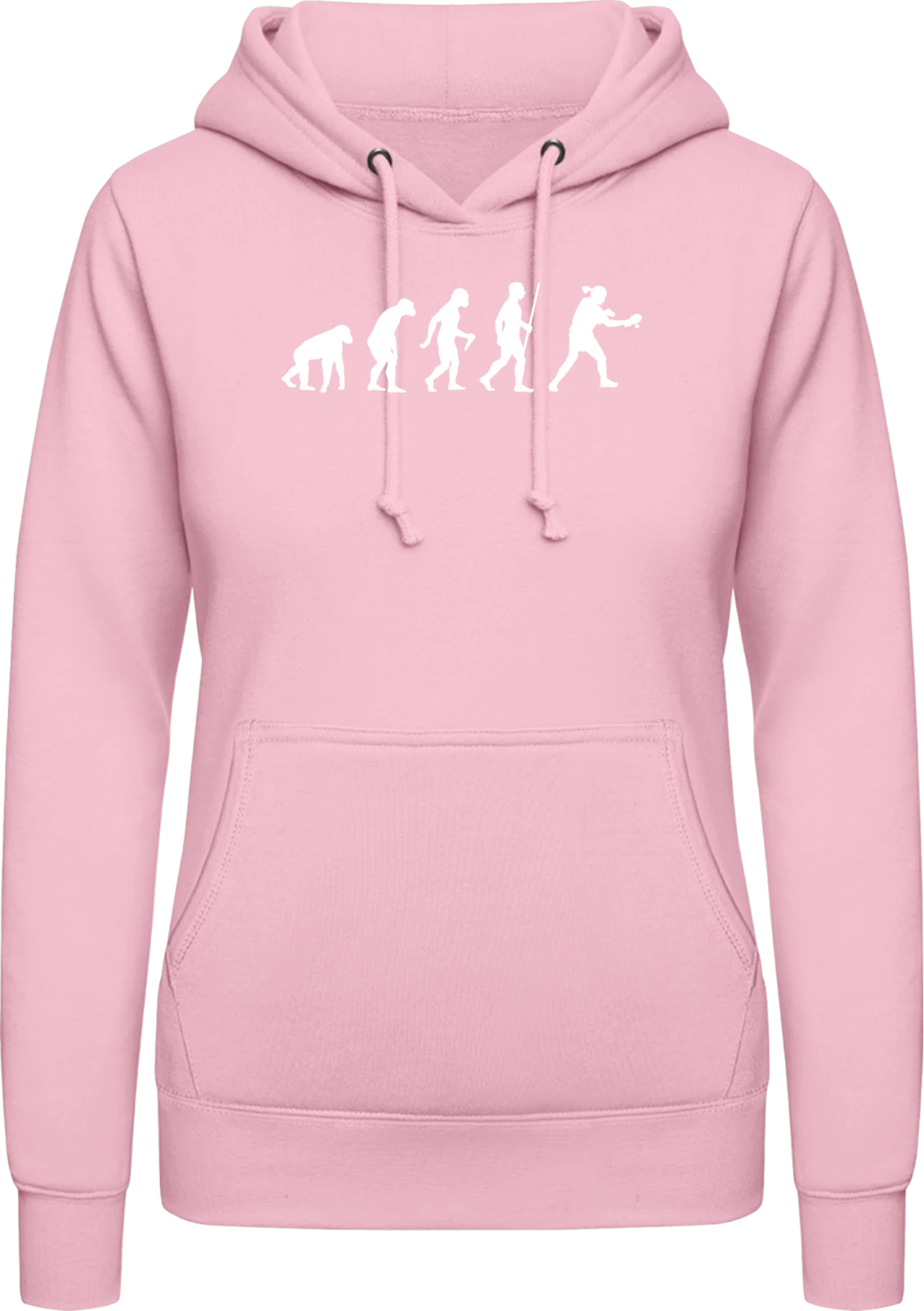 Table Tennis Evolution Humour - Baby pink AWDis ladies hoodie - Front