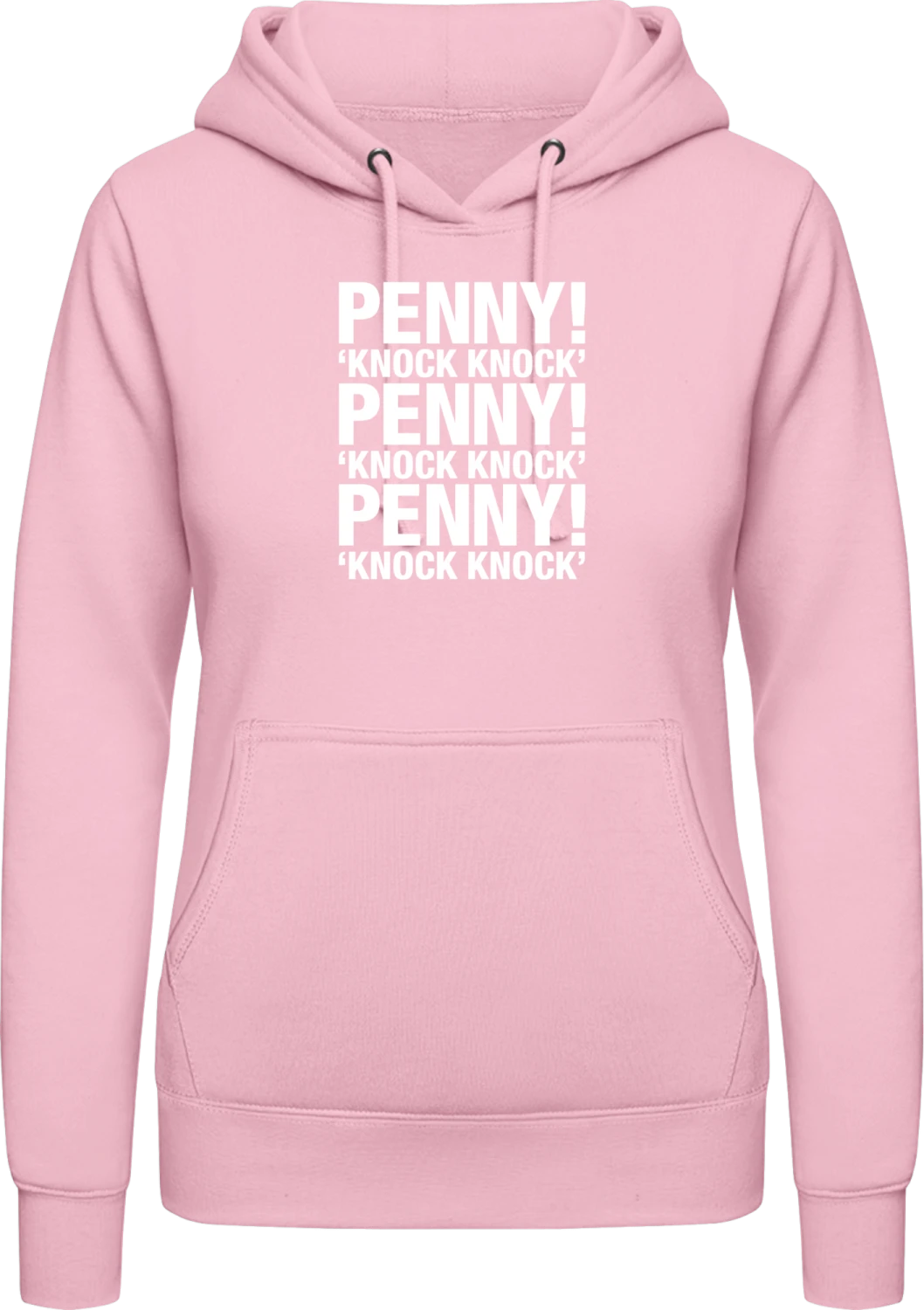 Penny Penny - Baby pink AWDis ladies hoodie - Front