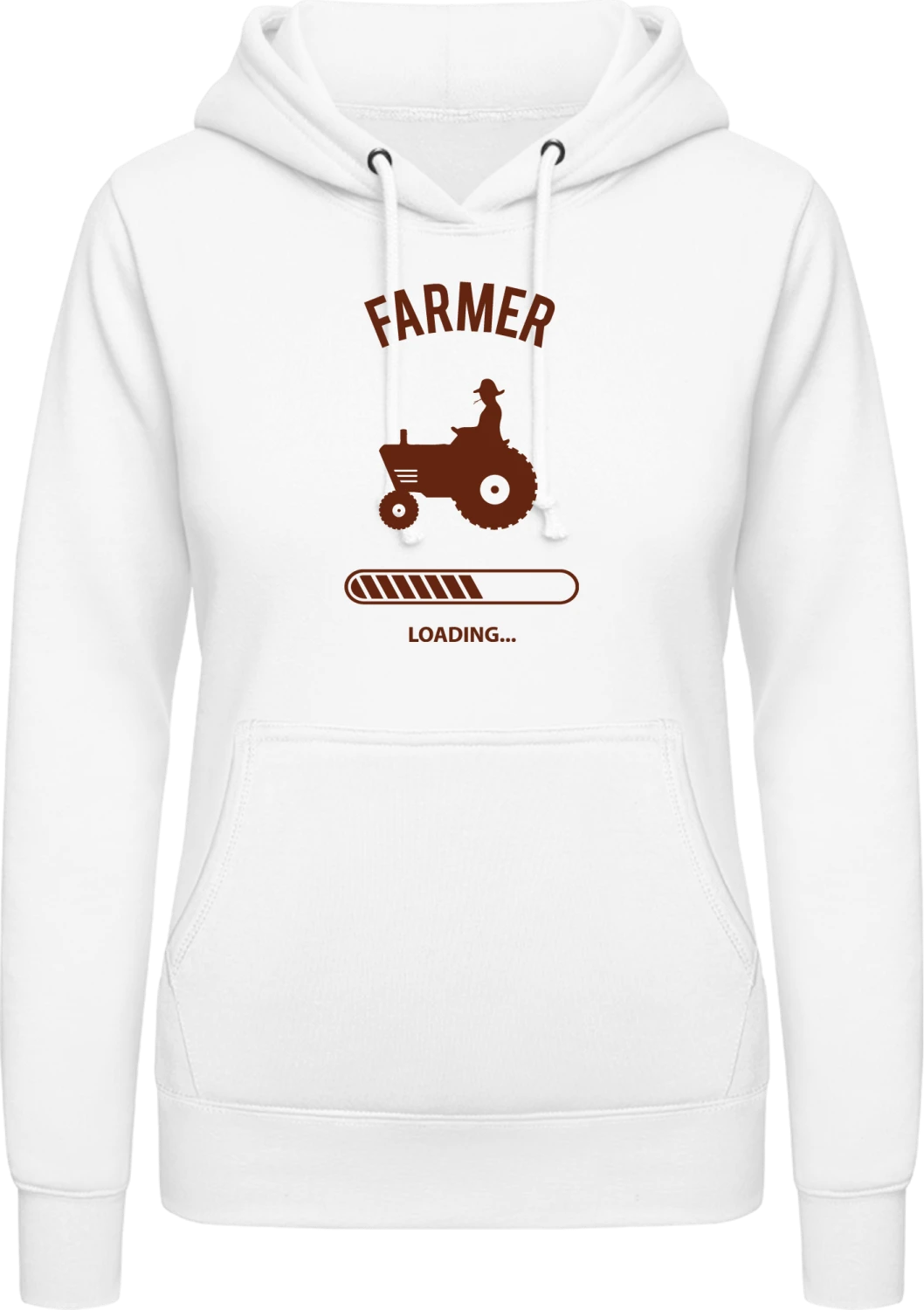 Farmer Loading - Arctic white AWDis ladies hoodie - Front