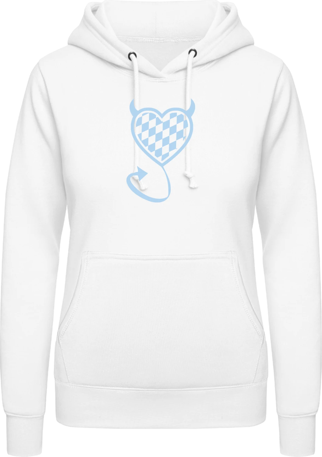 Bavarian Devil - Arctic white AWDis ladies hoodie - Front