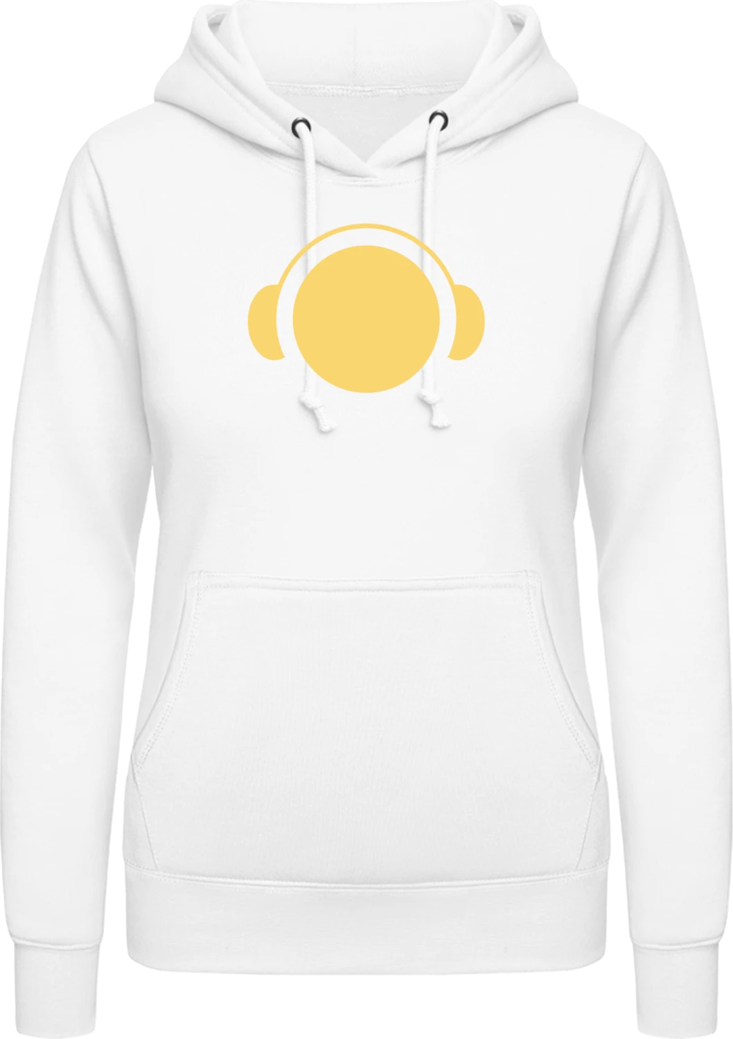 Dj Music Headphones Logo - Arctic white AWDis ladies hoodie - Front