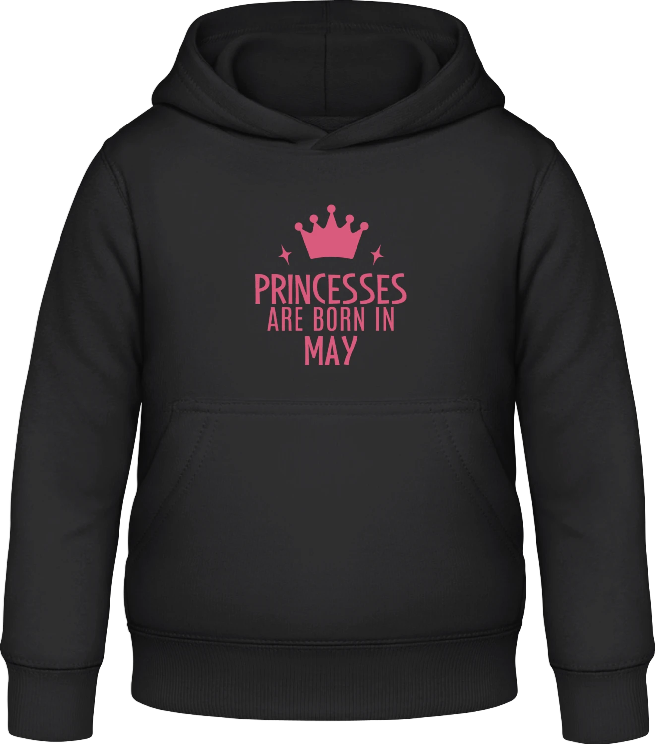 Princesses Are Born In May - Black Awdis Hoodie Kids - Front