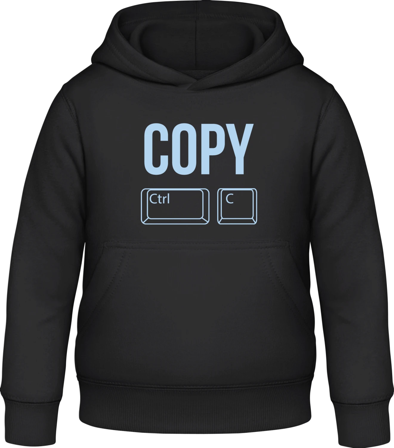 Copy Ctrl C - Black Awdis Hoodie Kids - Front