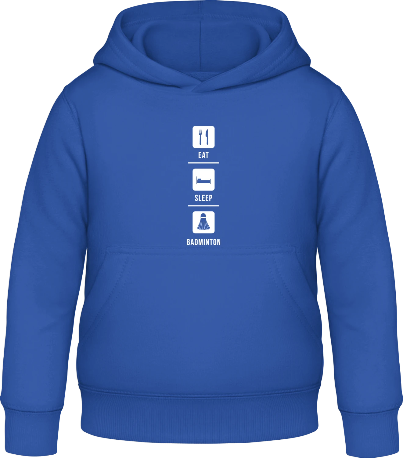 Eat Sleep Badminton - Royal blue Awdis Hoodie Kids - Front